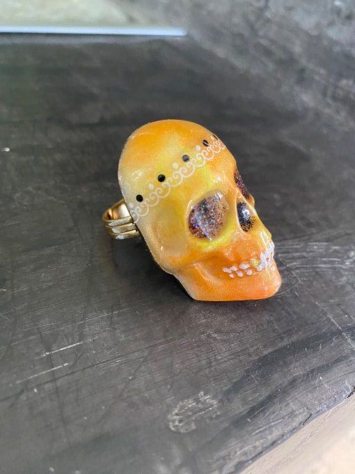 Bague skull orange